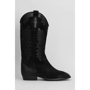 Stivali texani Kansas in Camoscio Nero