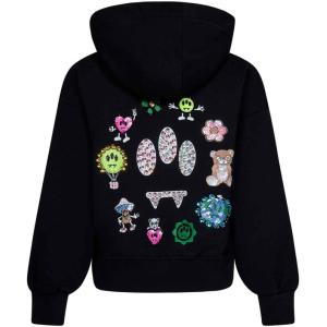 Felpa Cropped Stampa Logo In Cotone Nero Barrow Nero Taglia 10Y Barrow  Taglia 10Y