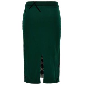 Gonna Con Motivo A Rombi Burberry Verde Taglia S Burberry  Taglia S