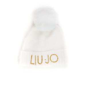 Liu Jo Cappello a coste con pon pon Bianco Poliammide Donna