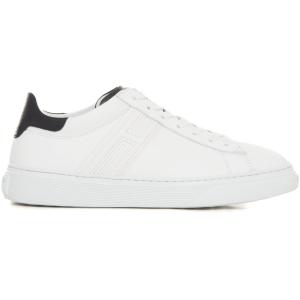 Hogan Sneakers in pelle con lacci H365 Bianco-nero Pelle Uomo