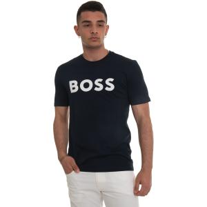 BOSS T-shirt girocollo THINKING1 Blu Cotone Uomo