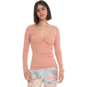 Guess Maglia collo a V Rosa Viscosa Donna