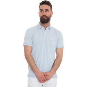 Tommy Hilfiger Polo in cotone piquet Celeste Cotone Uomo