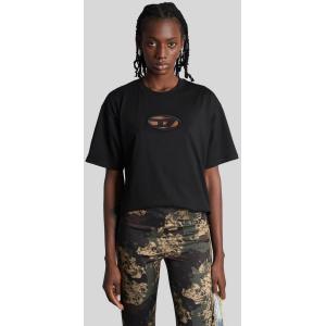 T-Shirt T-bux-crop in Cotone Nero