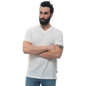 BOSS T-shirt collo a V Bianco Cotone Uomo