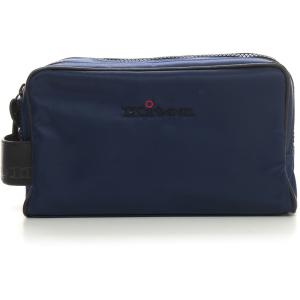 Kiton Pochette in pelle e tessuto Blu Nylon Uomo