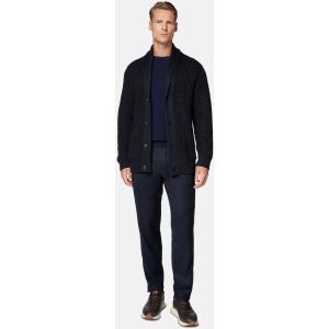 Boggi, Cardigan Collo Scialle Navy In Lana Merino, Uomo, Navy, Taglia: S