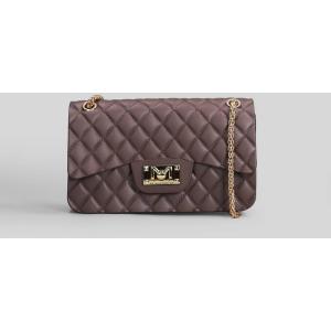 Borsa a spalla Flat Falcon S in Gomma Marrone