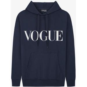 Felpa con cappuccio VOGUE blu navy con logo ricamato bianco