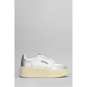Sneakers Platform Low in Pelle Bianca