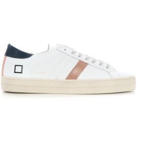 D.A.T.E. Sneakers bassa in suede e gomma HILL LOW Bianco-rosa Pelle Donna