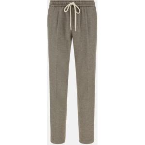 Boggi, Pantaloni City In Cotone Lino, Uomo, Taupe, Taglia: 44