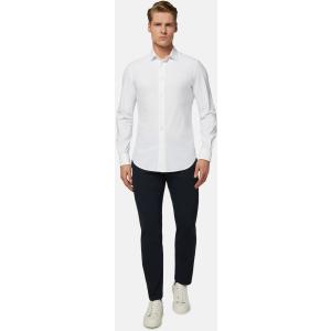 Boggi, Camicia Bianca In Nylon Elasticizzato Slim Fit, Uomo, Bianco, Taglia: L