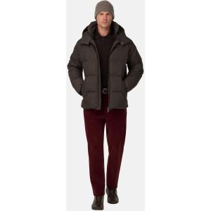 Boggi, Bomber In Tessuto Tecnico In Piuma D`oca, Uomo, Marrone, Taglia: L