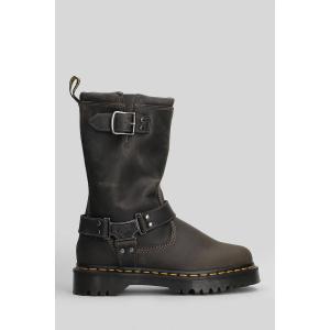 tronchetti tacco basso Anisotne Hi in Pelle Grigia