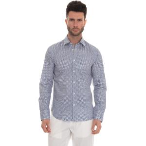 Canali Camicia casual Blu Cotone Uomo