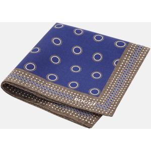 Boggi, Pochette Motivo A Cerchi In Seta, Uomo, Navy