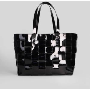 Tote Box Weave Basket in Pelle Nera
