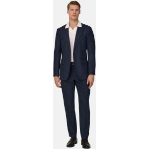 Boggi, Abito Gessato In Lana, Uomo, Navy, Taglia: 52