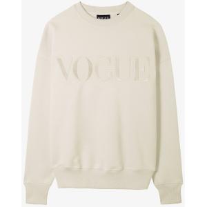 Felpa VOGUE bianco perla con logo ricamato