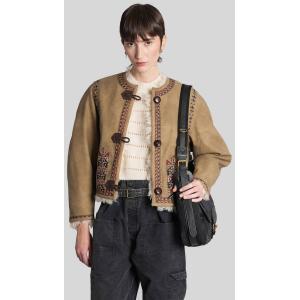 Giacca in Pelle Cely in Pelle Taupe