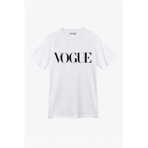 T-Shirt VOGUE bianca con logo stampato nero