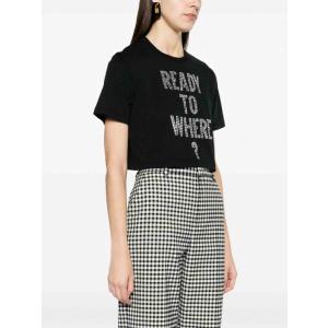 T-shirt Con Strass Moschino Nero Taglia 38 Moschino  Taglia 38