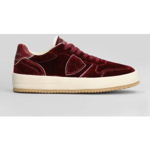 Sneakers Nice Low in Velluto Bordeaux