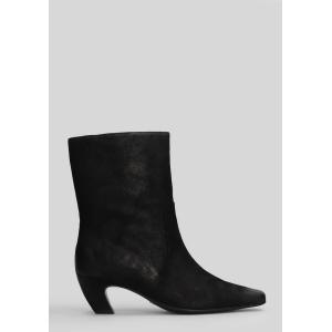 tronchetti tacco alto  in Pelle Nera