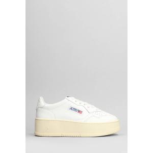Sneakers Platform Low in Pelle Bianca