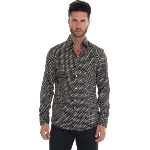 BOSS Camicia casual C-HAL-KENT Nero-beige Cotone Uomo