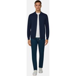 Boggi, Maglia Full Zip In Cotone, Uomo, Navy, Taglia: XXXL