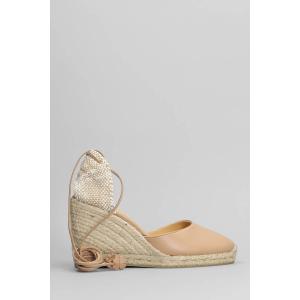 Zeppe Carina-8-250 in pelle e tessuto Cipria