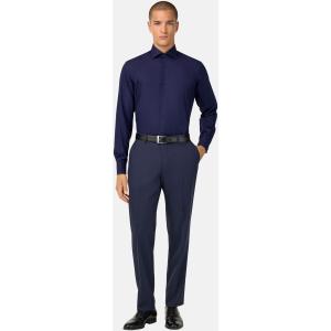 Boggi, Camicia In Twill Di Cotone Slim Fit, Uomo, Navy, Taglia: 38