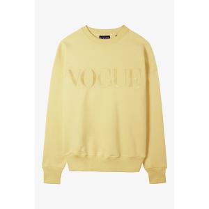 Felpa VOGUE giallo pastello con logo ricamato