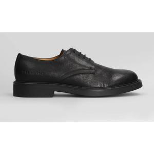 Stringate Officers derby in Pelle Nera
