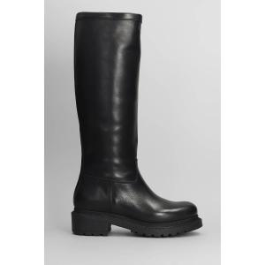 Stivali tacco basso in Pelle Nera