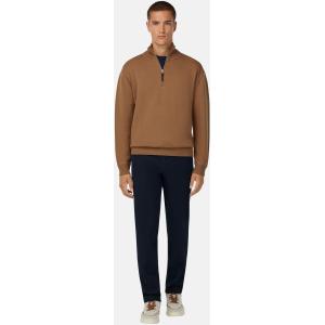 Boggi, Maglia Mezza Zip In Lana Cashmere, Uomo, Nocciola, Taglia: L