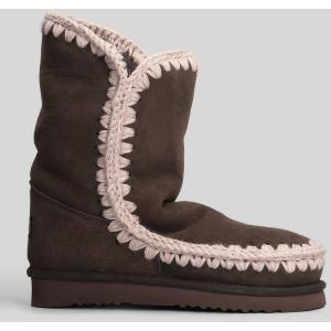 tronchetti tacco basso Eskimo 24 in Camoscio Marrone