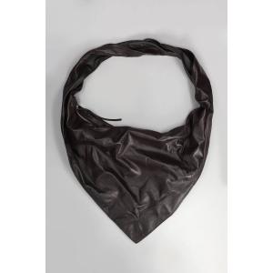 Borsa a spalla Scarf bag in Pelle Marrone