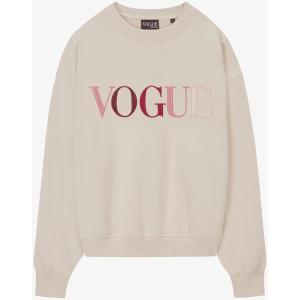 Felpa VOGUE Handcraft Edition crema con logo ricamato colorato