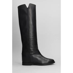 Stivale zeppa interna  in Pelle Nera