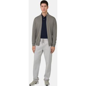 Boggi, Maglia Full Zip In Lana Superfine, Uomo, Fango, Taglia: M