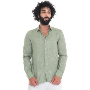 Vincenzo De Lauziers Camicia casual Verde Lino Uomo