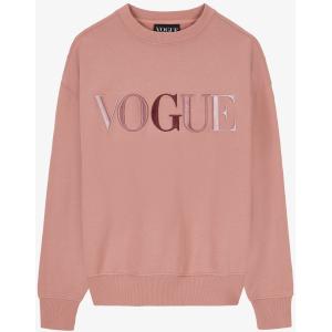 Felpa VOGUE Dusty Pastels rosa antico con logo ricamato colorato