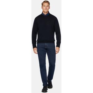 Boggi, Maglia Girocollo Navy In Misto Lana, Uomo, Navy, Taglia: L