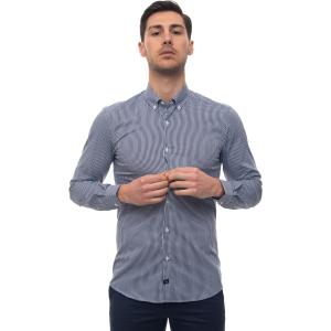 Fay Camicia casual Bianco/blu Cotone Uomo