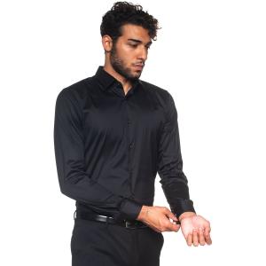 BOSS Camicia classica da uomo Herwing Nero Cotone Uomo