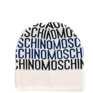 Moschino Cappello Bianco-nero Lana Uomo